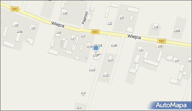 Wiejca, Wiejca, 111F, mapa Wiejca
