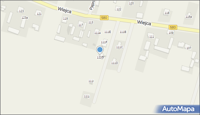 Wiejca, Wiejca, 111G, mapa Wiejca