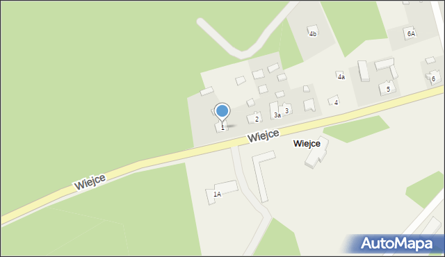 Wiejce, Wiejce, 1, mapa Wiejce