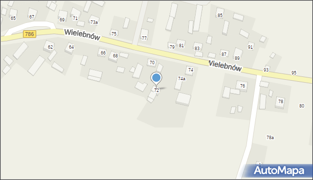 Wielebnów, Wielebnów, 72, mapa Wielebnów