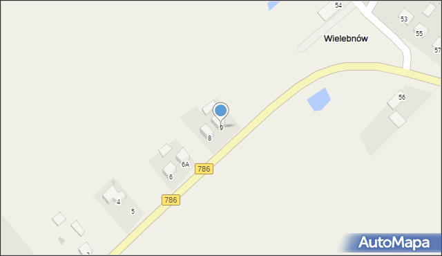 Wielebnów, Wielebnów, 9, mapa Wielebnów