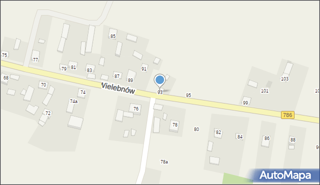 Wielebnów, Wielebnów, 93, mapa Wielebnów