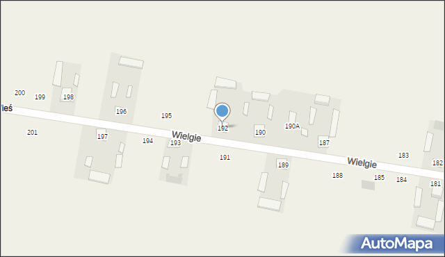 Wielgie, Wielgie, 192, mapa Wielgie