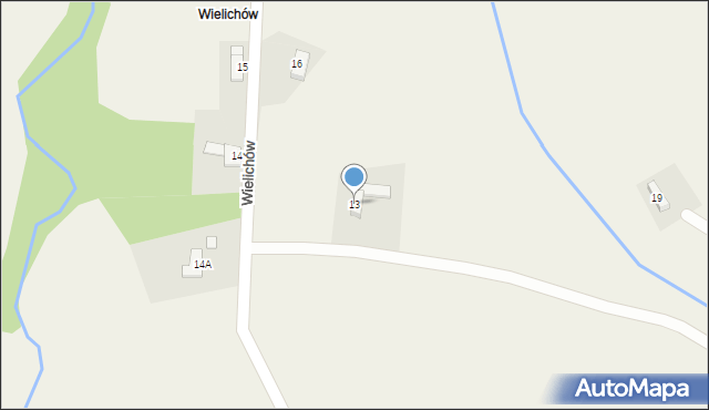 Wielichów, Wielichów, 13, mapa Wielichów