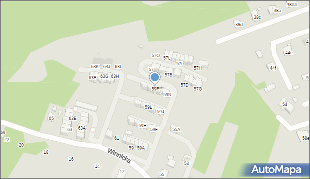 Wieliczka, Winnicka, 59P, mapa Wieliczka