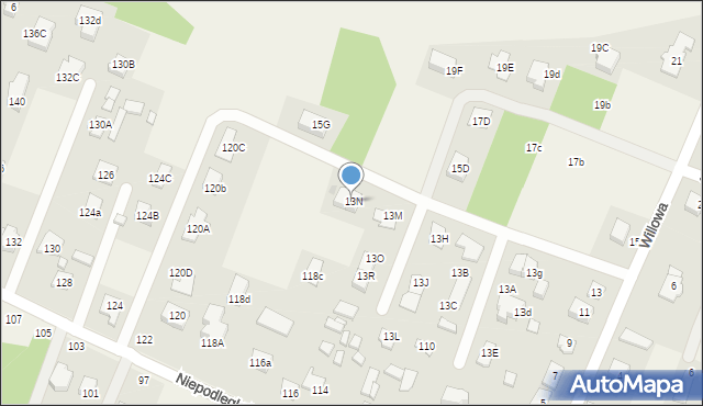 Wieliszew, Willowa, 13N, mapa Wieliszew