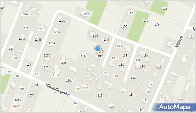 Wieliszew, Willowa, 13R, mapa Wieliszew