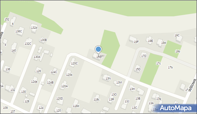 Wieliszew, Willowa, 15G, mapa Wieliszew