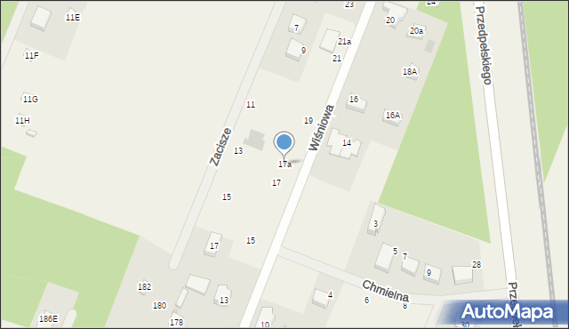 Wieliszew, Wiśniowa, 17a, mapa Wieliszew