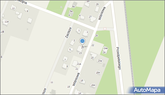 Wieliszew, Wiśniowa, 25, mapa Wieliszew