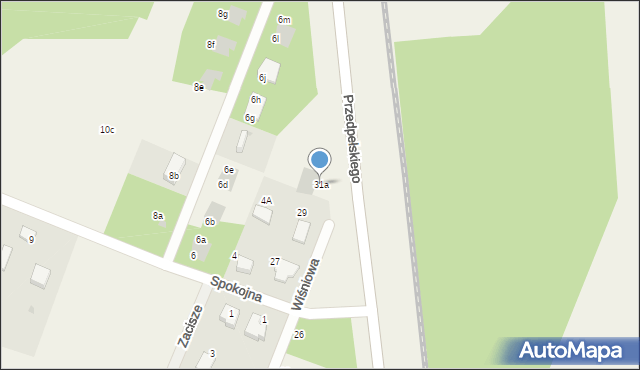 Wieliszew, Wiśniowa, 31a, mapa Wieliszew