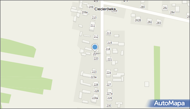 Wielka Wieś, Wielka Wieś, 217, mapa Wielka Wieś
