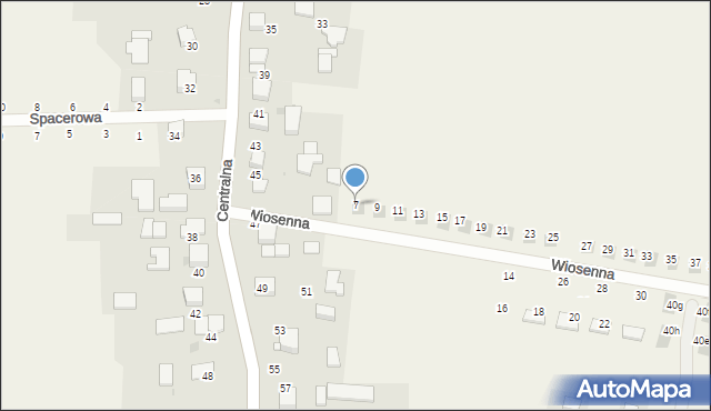 Wielka Wieś, Wiosenna, 7, mapa Wielka Wieś