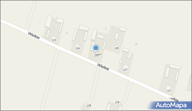 Wielkie, Wielkie, 105, mapa Wielkie