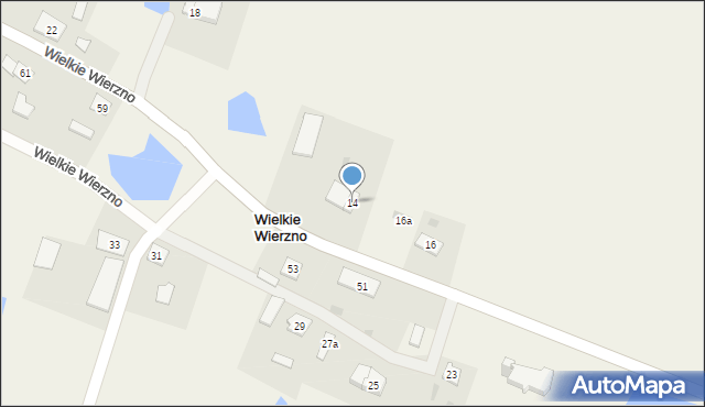 Wielkie Wierzno, Wielkie Wierzno, 14, mapa Wielkie Wierzno