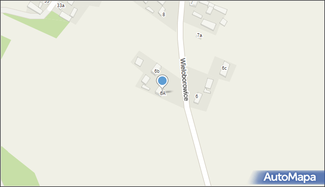 Wieloborowice, Wieloborowice, 6A, mapa Wieloborowice