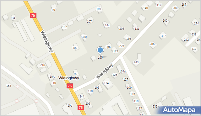 Wielogłowy, Wielogłowy, 105, mapa Wielogłowy