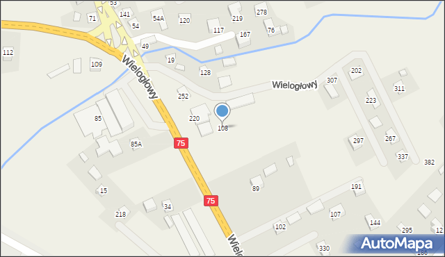 Wielogłowy, Wielogłowy, 108, mapa Wielogłowy