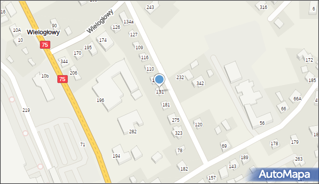 Wielogłowy, Wielogłowy, 131, mapa Wielogłowy