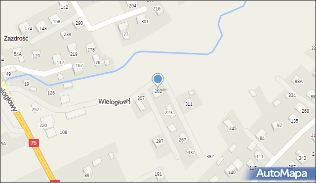 Wielogłowy, Wielogłowy, 202, mapa Wielogłowy