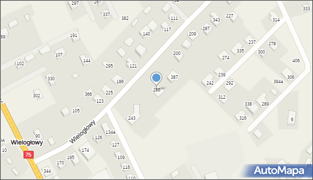 Wielogłowy, Wielogłowy, 286, mapa Wielogłowy