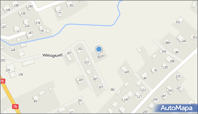 Wielogłowy, Wielogłowy, 311, mapa Wielogłowy