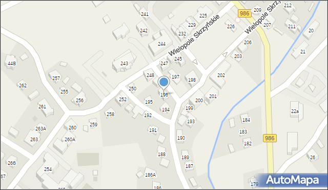 Wielopole Skrzyńskie, Wielopole Skrzyńskie, 196, mapa Wielopole Skrzyńskie