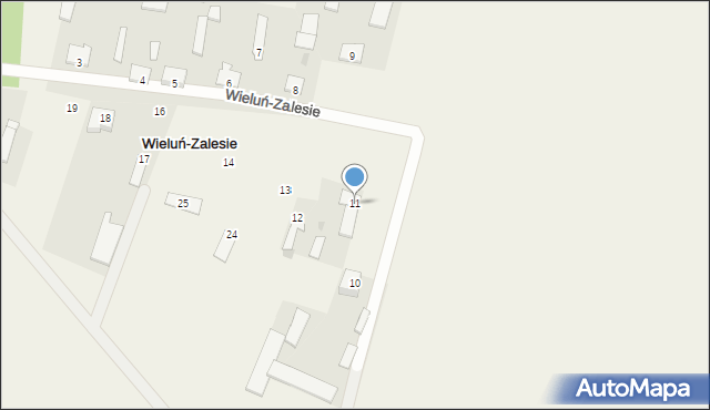 Wieluń-Zalesie, Wieluń-Zalesie, 11, mapa Wieluń-Zalesie
