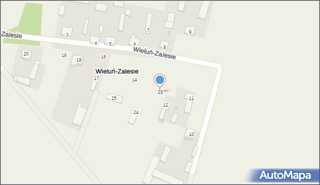 Wieluń-Zalesie, Wieluń-Zalesie, 13, mapa Wieluń-Zalesie
