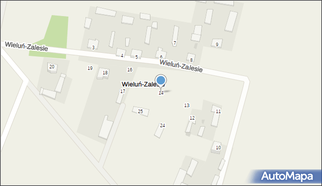 Wieluń-Zalesie, Wieluń-Zalesie, 14, mapa Wieluń-Zalesie