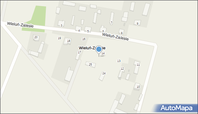 Wieluń-Zalesie, Wieluń-Zalesie, 15, mapa Wieluń-Zalesie