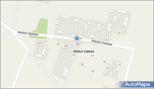 Wieluń-Zalesie, Wieluń-Zalesie, 16, mapa Wieluń-Zalesie