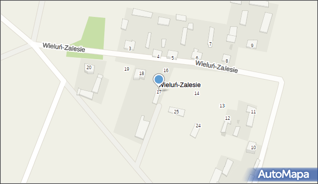 Wieluń-Zalesie, Wieluń-Zalesie, 17, mapa Wieluń-Zalesie