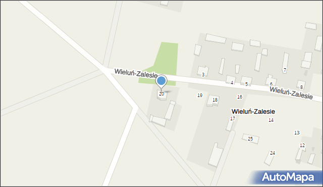 Wieluń-Zalesie, Wieluń-Zalesie, 20, mapa Wieluń-Zalesie