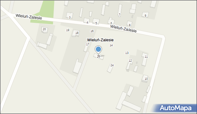 Wieluń-Zalesie, Wieluń-Zalesie, 25, mapa Wieluń-Zalesie