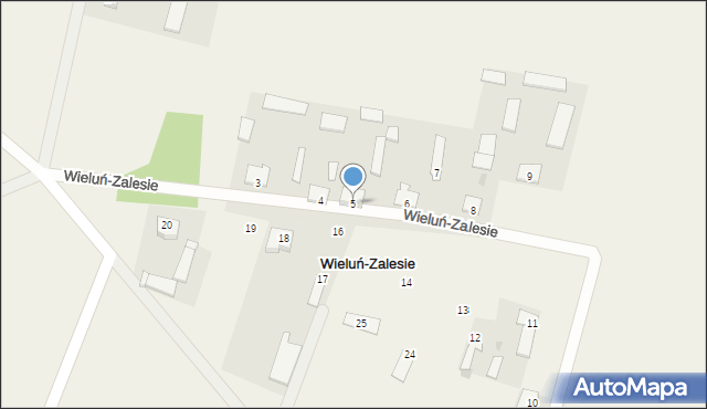 Wieluń-Zalesie, Wieluń-Zalesie, 5, mapa Wieluń-Zalesie