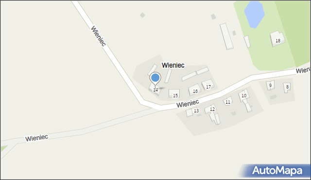 Wieniec, Wieniec, 14, mapa Wieniec