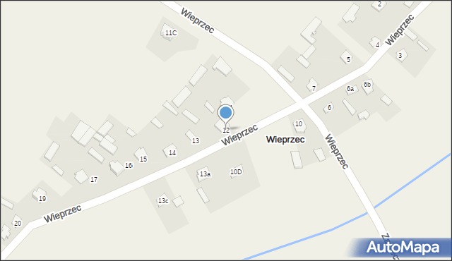 Wieprzec, Wieprzec, 12, mapa Wieprzec