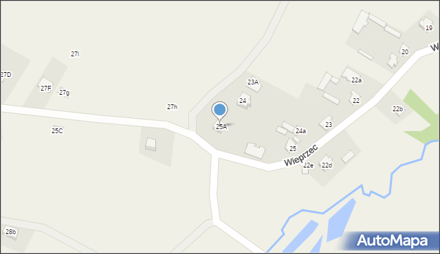 Wieprzec, Wieprzec, 25A, mapa Wieprzec