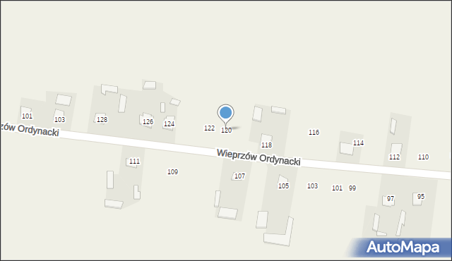 Wieprzów Ordynacki, Wieprzów Ordynacki, 120, mapa Wieprzów Ordynacki
