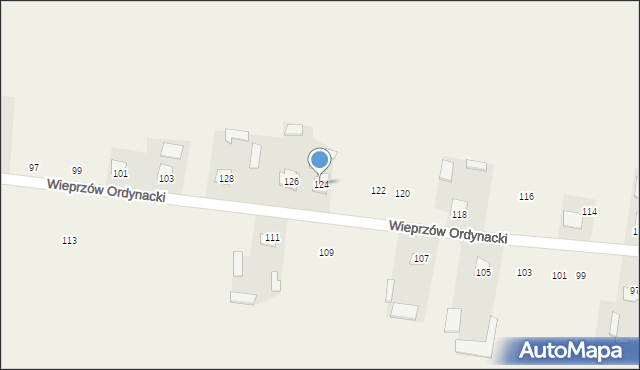 Wieprzów Ordynacki, Wieprzów Ordynacki, 124, mapa Wieprzów Ordynacki