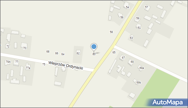 Wieprzów Ordynacki, Wieprzów Ordynacki, 60, mapa Wieprzów Ordynacki