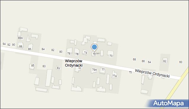 Wieprzów Ordynacki, Wieprzów Ordynacki, 72, mapa Wieprzów Ordynacki