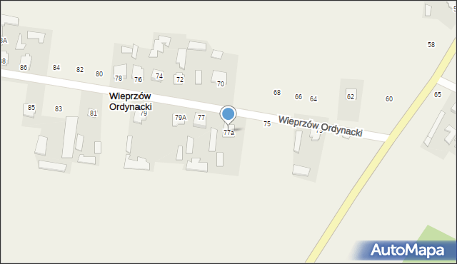 Wieprzów Ordynacki, Wieprzów Ordynacki, 77a, mapa Wieprzów Ordynacki