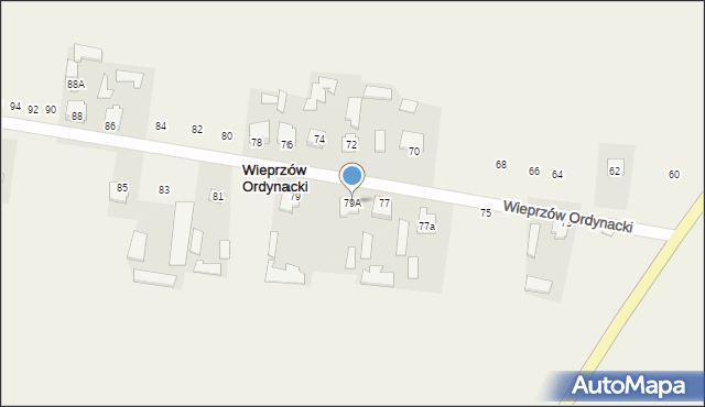 Wieprzów Ordynacki, Wieprzów Ordynacki, 79A, mapa Wieprzów Ordynacki