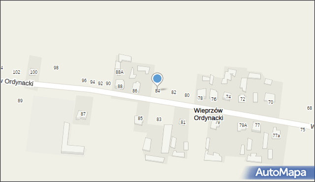 Wieprzów Ordynacki, Wieprzów Ordynacki, 84, mapa Wieprzów Ordynacki