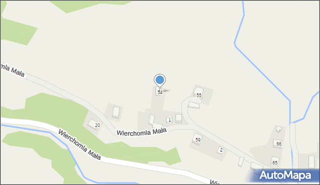 Wierchomla Mała, Wierchomla Mała, 54, mapa Wierchomla Mała
