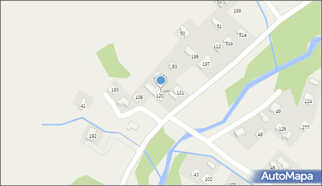 Wierchomla Wielka, Wierchomla Wielka, 121a, mapa Wierchomla Wielka