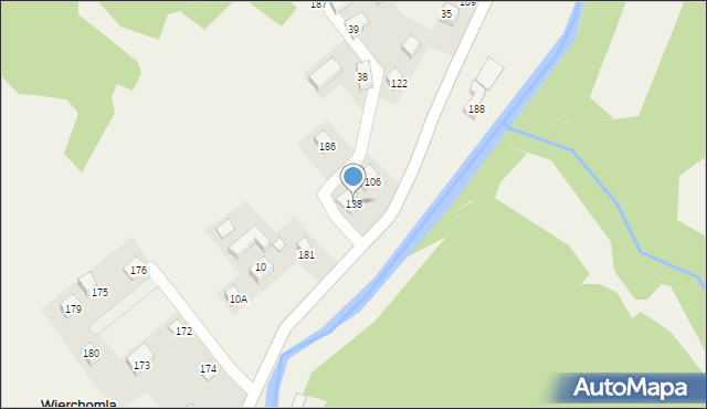 Wierchomla Wielka, Wierchomla Wielka, 138, mapa Wierchomla Wielka