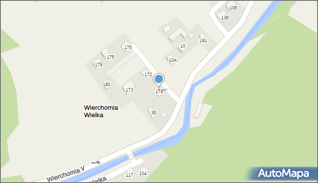 Wierchomla Wielka, Wierchomla Wielka, 174, mapa Wierchomla Wielka